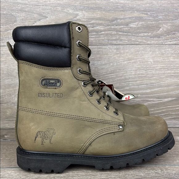 Mack Soft Toe #739720 3M Thinsulate Warm Men’s Sz 10 Leather Lace Up Work Boots - Picture 1 of 13